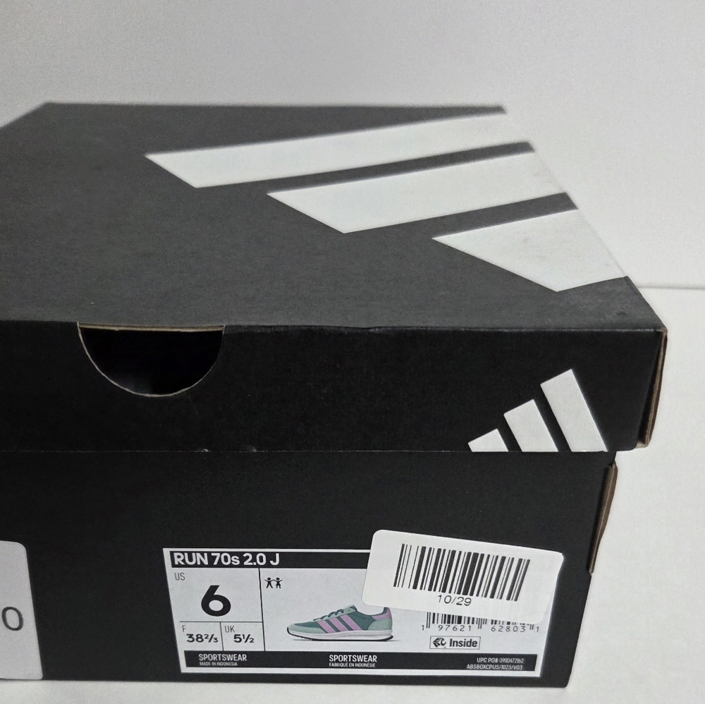 Size 6 - Adidas Run 70s 2.0 J Mint Lilac Sneakers - Picture 10 of 10